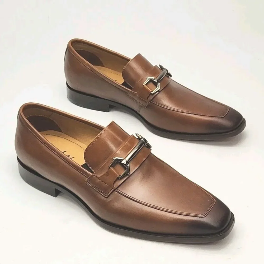 Flag Ltd Dress Shoe Loafer Nappa Glove Men Sz 8 Brown Leather InnoFlex Horse Bit